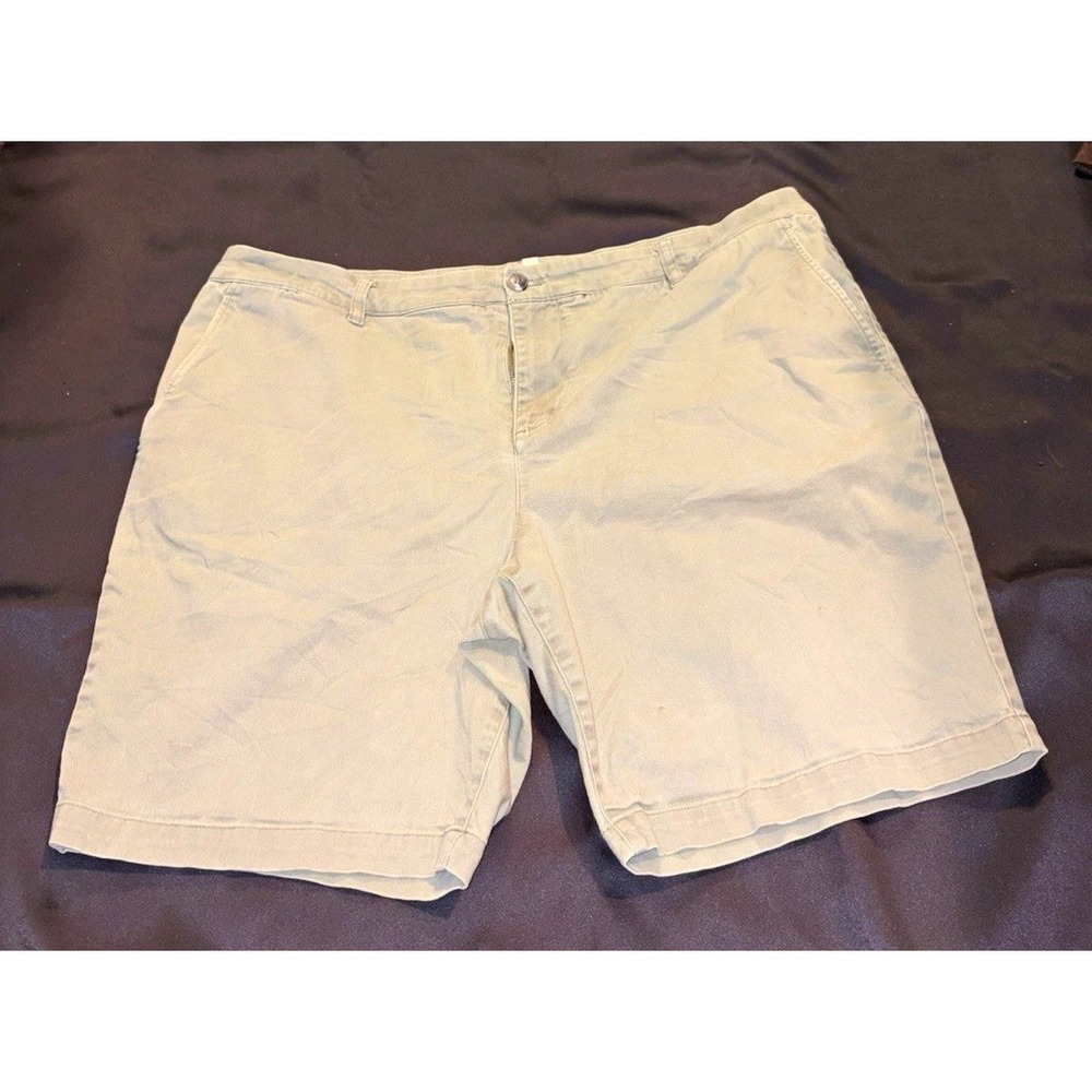 Hawker Rye Solid Chino Shorts Mens Gray Cotton 9" Inseam Flat Front Pockets